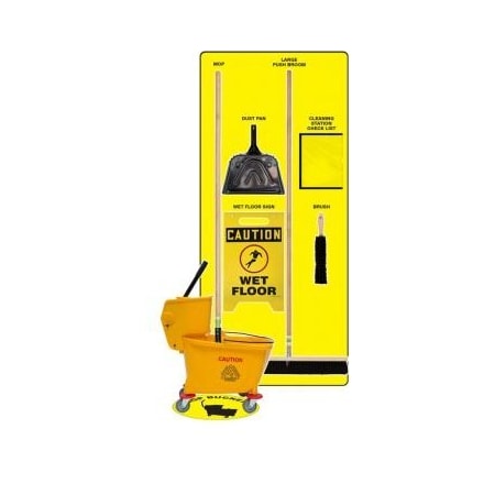 Accuform Clean & Mop Store-Boards Combo Kit, PSB621YLBK PSB621YLBK